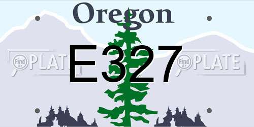 E327 Oregon License Plate