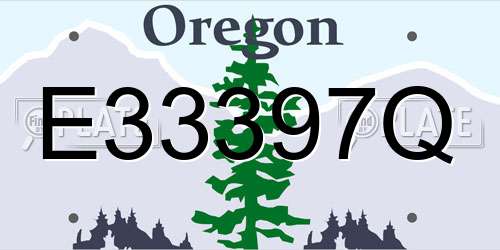 E33397Q Oregon License Plate