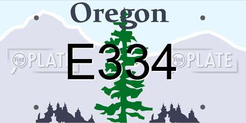 E334 Oregon License Plate