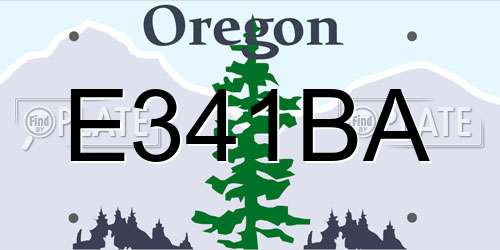 E341BA Oregon License Plate