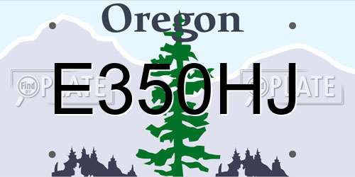 E350HJ Oregon License Plate