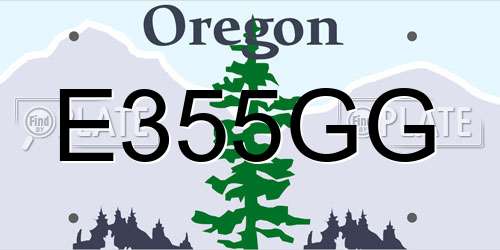 E355GG Oregon License Plate
