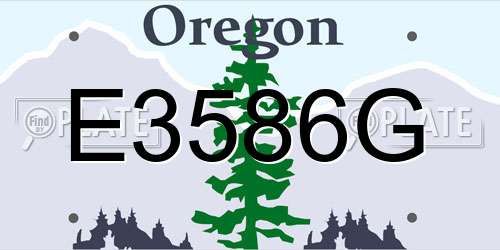 E3586G Oregon License Plate