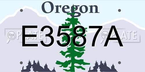 E3587A Oregon License Plate