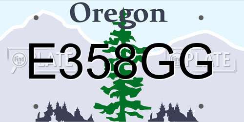 E358GG Oregon License Plate