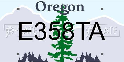 E358TA Oregon License Plate