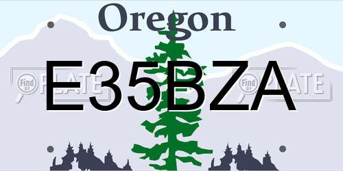 E35BZA Oregon License Plate