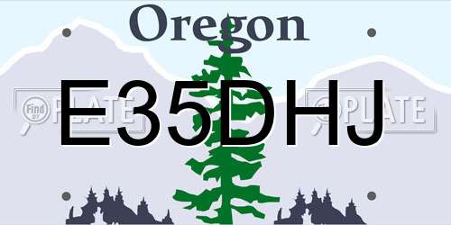 E35DHJ Oregon License Plate