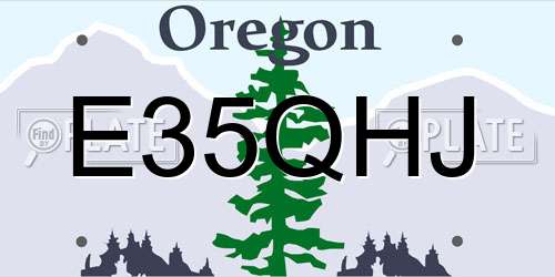 E35QHJ Oregon License Plate