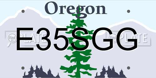 E35SGG Oregon License Plate