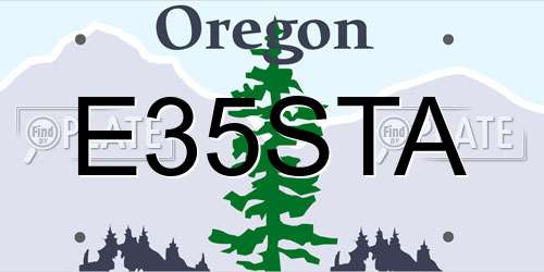 E35STA Oregon License Plate