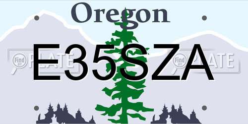E35SZA Oregon License Plate