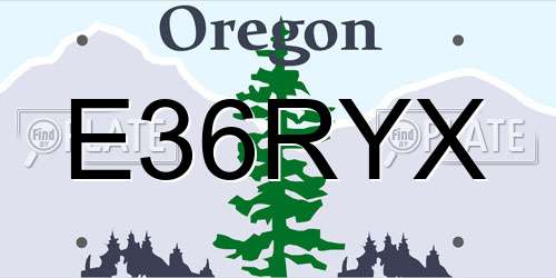 E36RYX Oregon License Plate