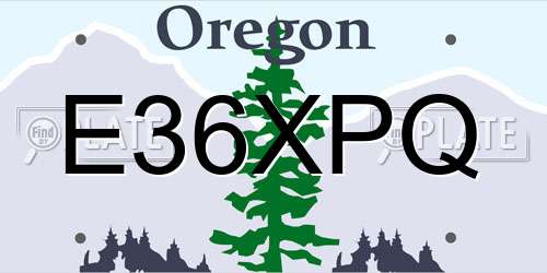 E36XPQ Oregon License Plate