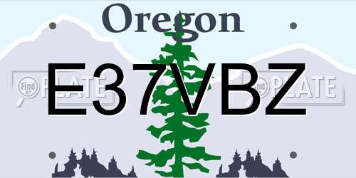 E37VBZ Oregon License Plate