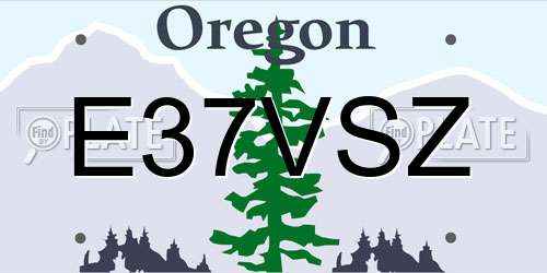 E37VSZ Oregon License Plate