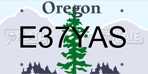 E37YAS Oregon License Plate