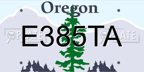 E385TA Oregon License Plate