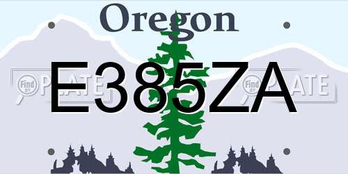 E385ZA Oregon License Plate
