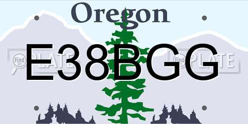 E38BGG Oregon License Plate