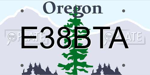 E38BTA Oregon License Plate