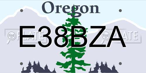 E38BZA Oregon License Plate