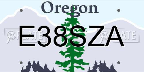 E38SZA Oregon License Plate