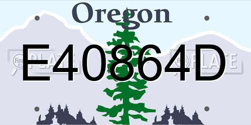 E40864D Oregon License Plate