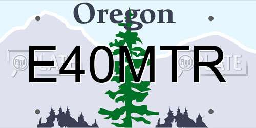 E40MTR Oregon License Plate