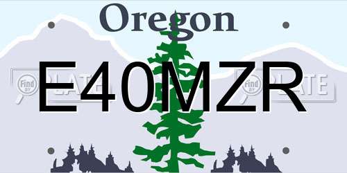 E40MZR Oregon License Plate