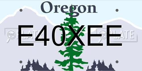 E40XEE Oregon License Plate