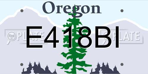 E418BI Oregon License Plate