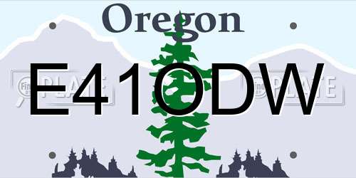 E41ODW Oregon License Plate