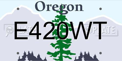 E420WT Oregon License Plate