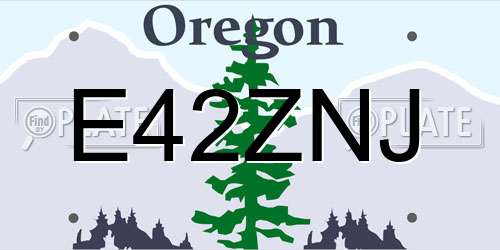 E42ZNJ Oregon License Plate