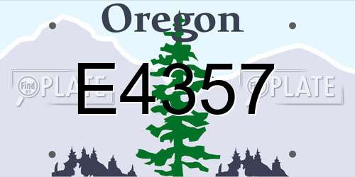 E4357 Oregon License Plate