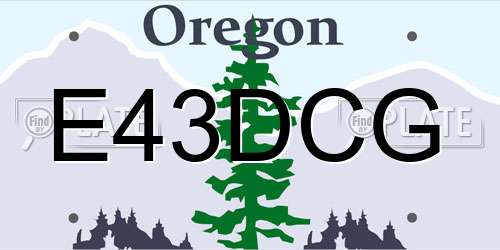 E43DCG Oregon License Plate