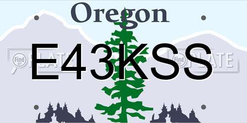 E43KSS Oregon License Plate