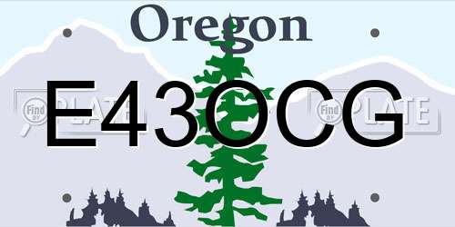 E43OCG Oregon License Plate
