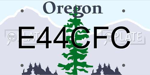 E44CFC Oregon License Plate