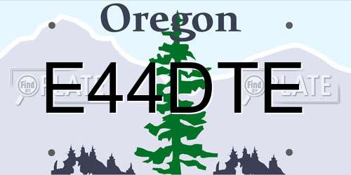 E44DTE Oregon License Plate