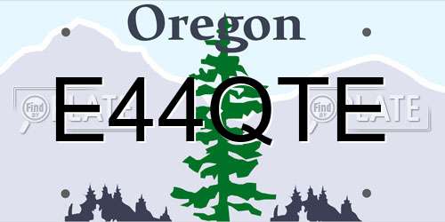 E44QTE Oregon License Plate