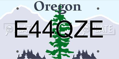 E44QZE Oregon License Plate