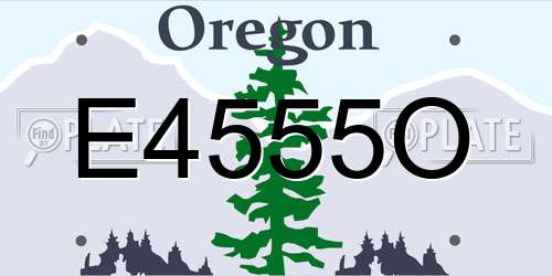 E4555O Oregon License Plate