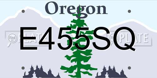 E455SQ Oregon License Plate