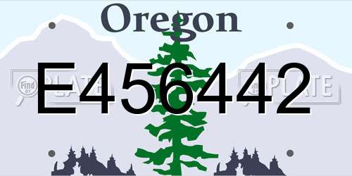 E456442 Oregon License Plate