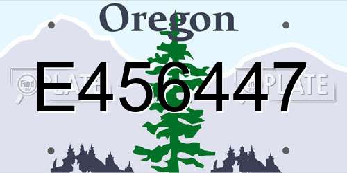E456447 Oregon License Plate