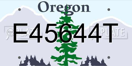 E45644T Oregon License Plate