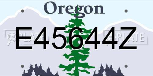 E45644Z Oregon License Plate