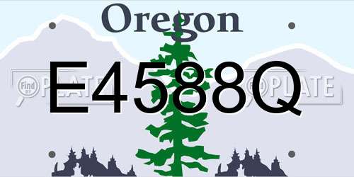 E4588Q Oregon License Plate
